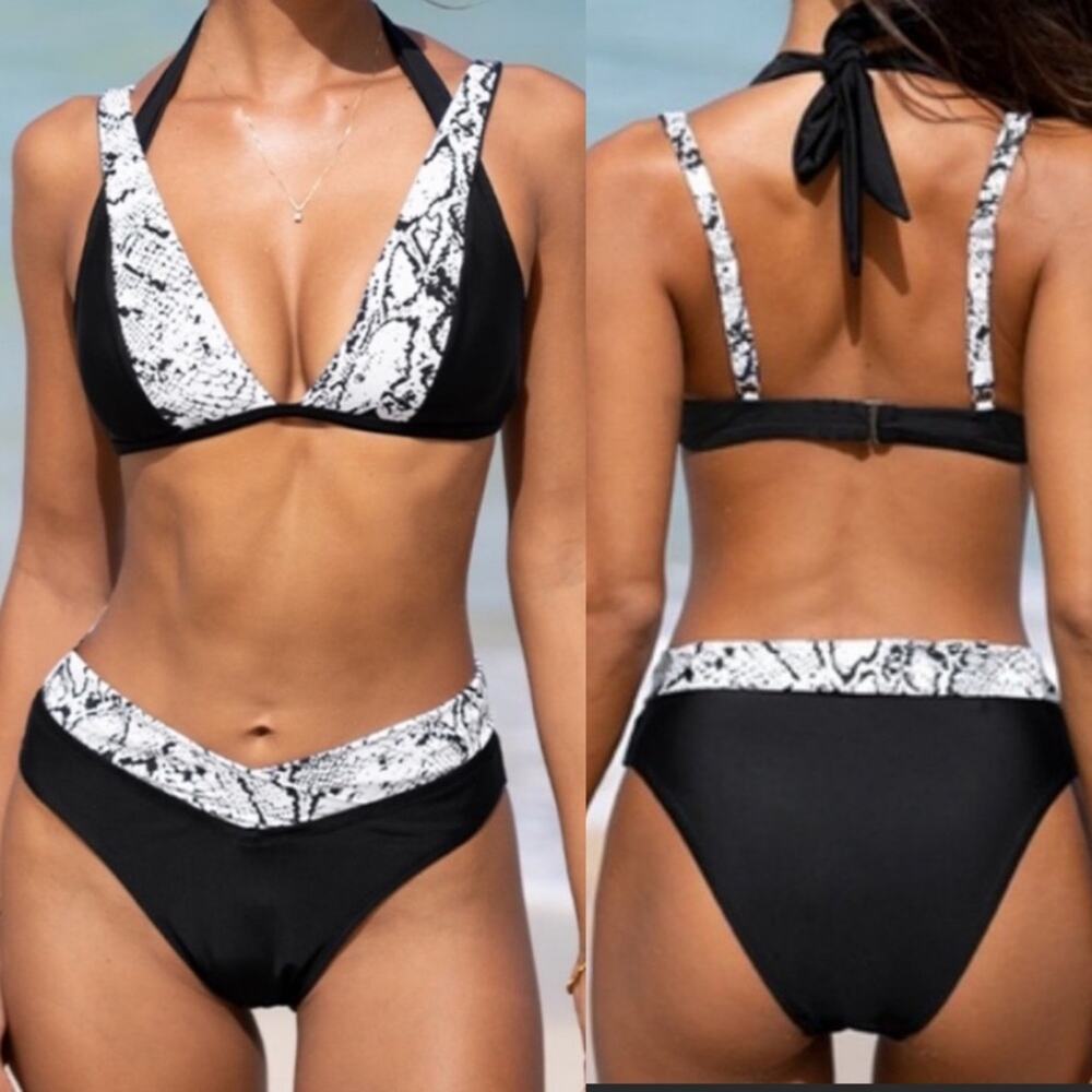 Snakeskin Trimmed Bikini